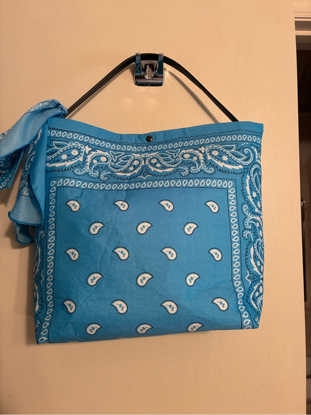 Blue Bandana-Print Tote Bag